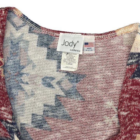 Jody California Open Front Lightweight Cardigan USA Women’s Size Large Aztec - Picture 2 of 8